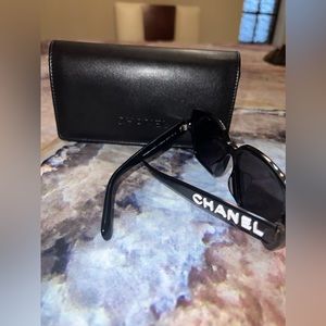 CHANEL 140mm Black Frame Dark Grey Lenses Women's Sunglasses (5408 1026/S4)